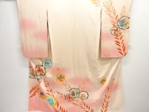 大正ロマン　草花模様着物